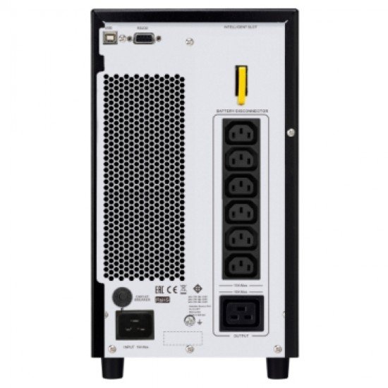 SRVS3KI Easy UPS 1 Ph On-Line, 3kVA, Tower, 230V, 6x IEC C13 + 1x IEC C19 outlets, Intelligent Card Slot, LCD 