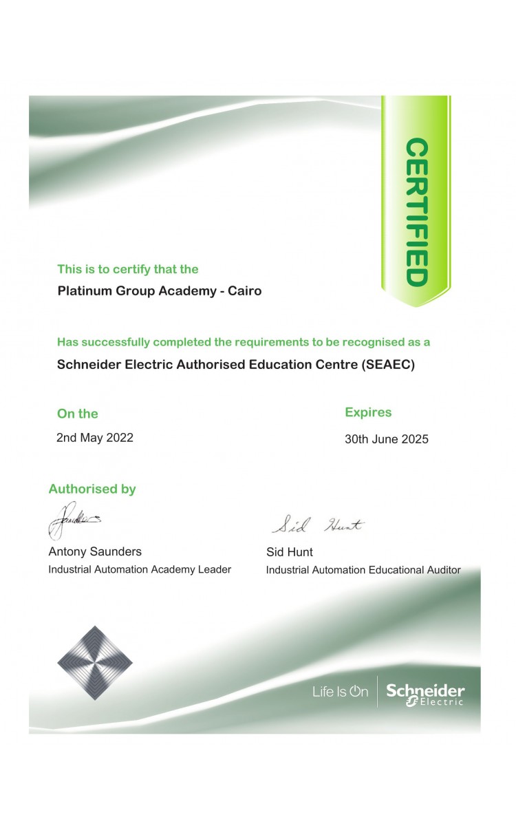Certified training center from  Schneider electric