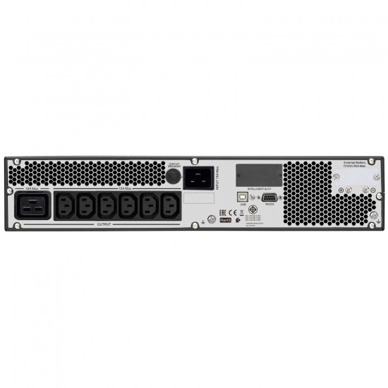 SRVS1KRILRK Easy UPS 1 Ph On-Line, 1000VA, Rackmount 4U, 230V, 3x IEC C13 outlets, Intelligent Card Slot, LCD, Extended runtime, W/ rail kit